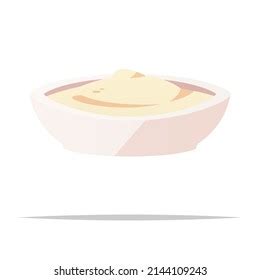 Sour Cream On Dipping Bowl Vector Stock Vector Royalty Free