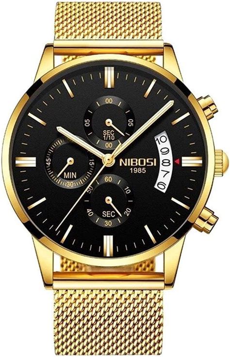 Relógio Masculino Curren 8361 GB Pulseira em Aço Inoxidável Dourado e