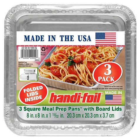 Handi Foil Square Meal Prep Pans With Board Lids 3 Each Delivery Or