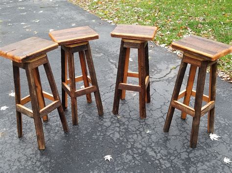 Buy Handmade Rectangle Swivel Reclaimed Wooden Bar Stools With Free ...