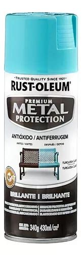 Pintura Aerosol Antióxido Metal Protection 340 Gr Rust Oleum Color Turquesa Claro Brillante