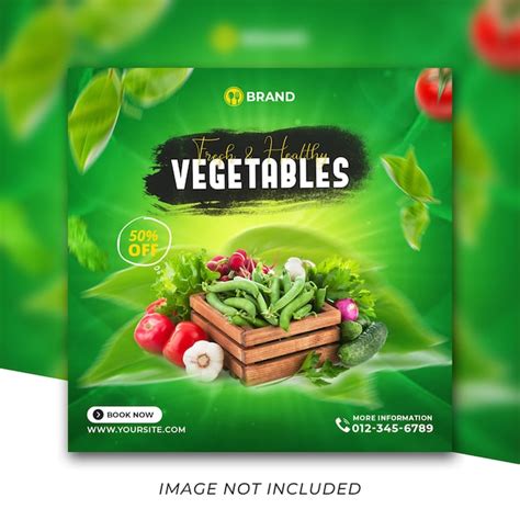 Premium Psd Special Fresh Healthy Food And Vegetable Social Media