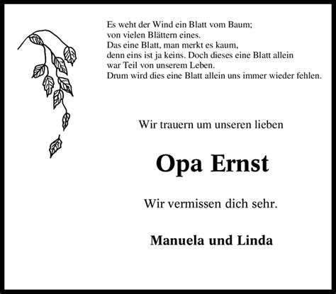 Traueranzeigen Von Ernst Unbekannt Trauer In NRW De