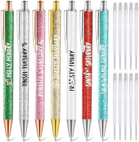 Sherr 7 Pcs Fancy Pens For Women Cute Pens Sparkly Glitter