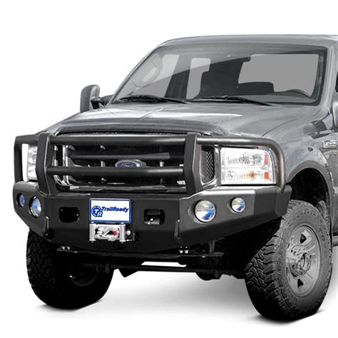 Trailready® Ford F 450 2001 Full Width Black Front Winch Hd Bumper With Grille Guard