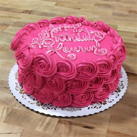 Pink Rosette Birthday Cake — Trefzgers Bakery Birthday Cake With