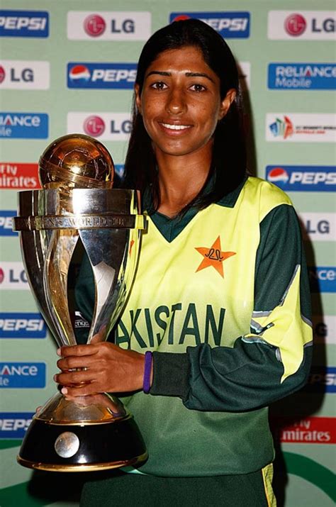 Urooj Mumtaz poses with the 2009 Women's World Cup trophy ...