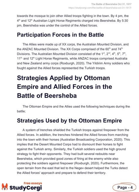 The Battle of Beersheba Oct 31, 1917 | Free Essay Example