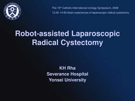 Ppt Robot Assisted Laparoscopic Radical Cystectomy Powerpoint