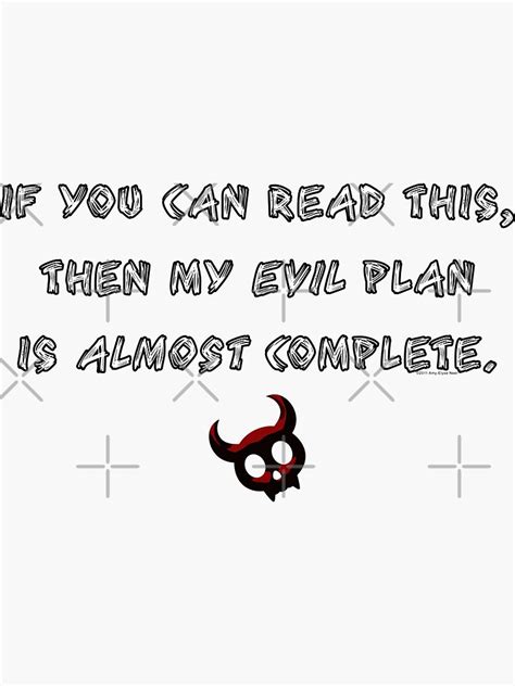 Evil Plan Sticker By Amyelyse Redbubble