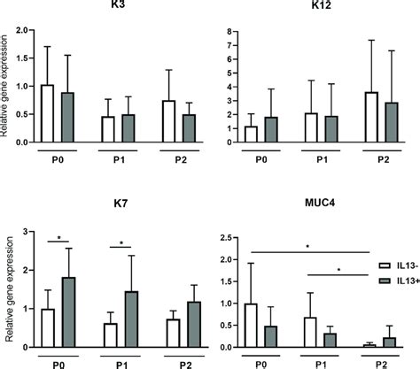 Relative Gene Expression Of K3 K12 K7 And Muc4 In Il13 And Il13 Download Scientific Diagram