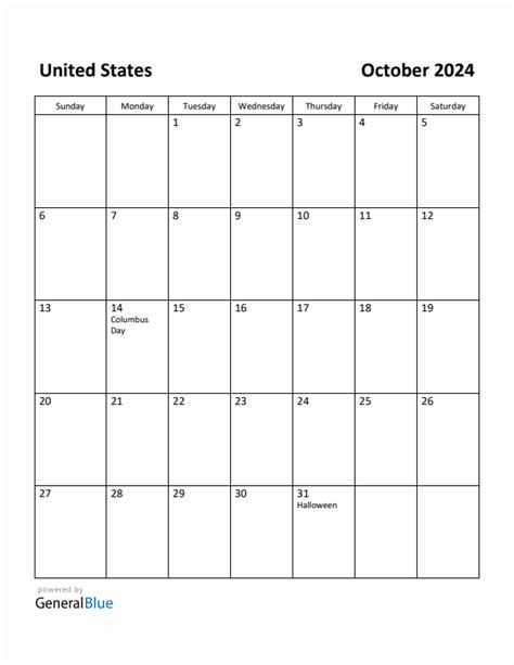 Printable October 2024 Calendar With Holidays Uk Clem Melita