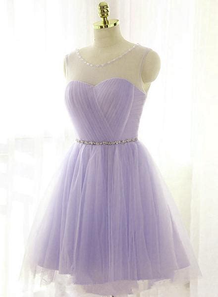 Cute Lavender Homecoming Dress With Belt Lovely Short Prom Dress