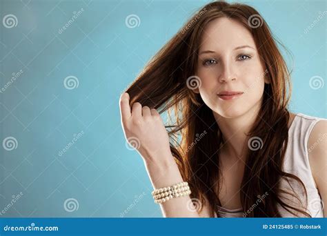 Young Woman Holding Her Hair Stock Image Image Of Adult Luxury 24125485