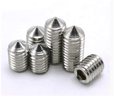 50Pcs M3 M4 M5 304 Stainless Steel Grub Screws Cone Point Hexagon Hex