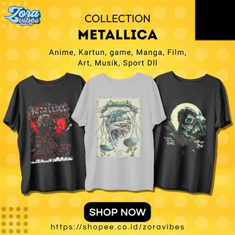 Jual Kaos Band Kaos Metalica Series Metalica Baju Musik Metal