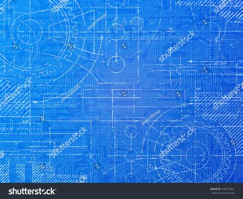 Technical Blueprint Electronics Mechanical Background Illustration ...