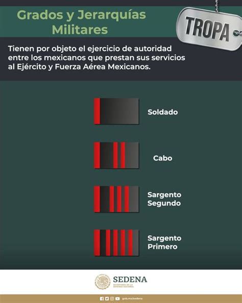 Sedenamx On Twitter Conoce Los Grados Y Jerarquías Militares Dentro