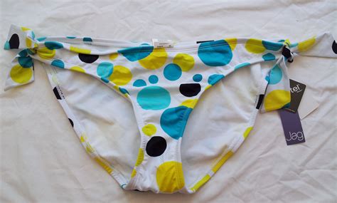 Jag Swim Swimwear Bikini Bottom White Polka Dot L Nwt Ebay