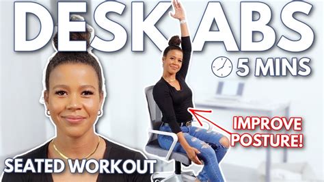 5 Mins Desk Ab Workout Easy Posture Correction Growwithjo Youtube