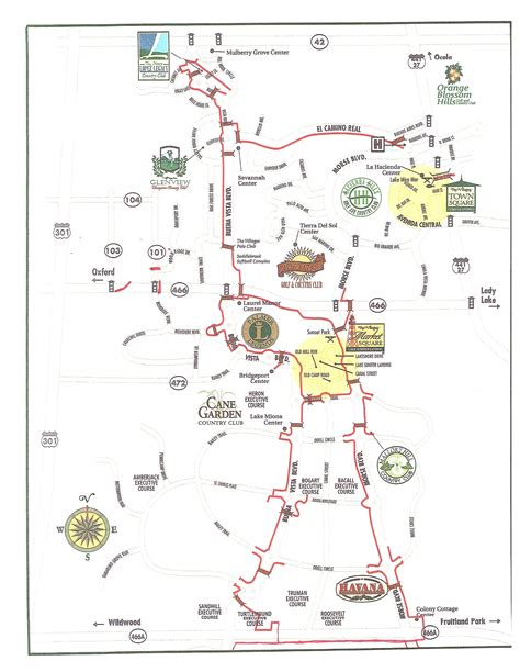 The Villages Executive Golf Courses Map