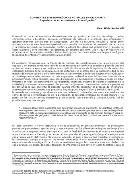 Corrientes Epistemológicas Actuales En Geografía Pdf Paradigma Science