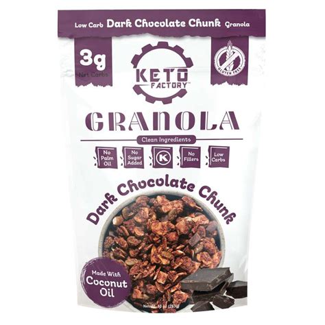 Keto Dark Chocolate Chunk Granola 10 Oz Ketofactory