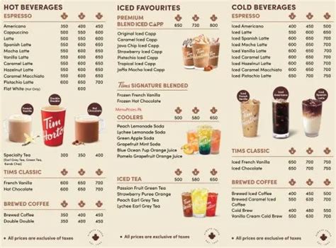 Tim Hortons Pakistan Menu Prices Location Contact Everything You