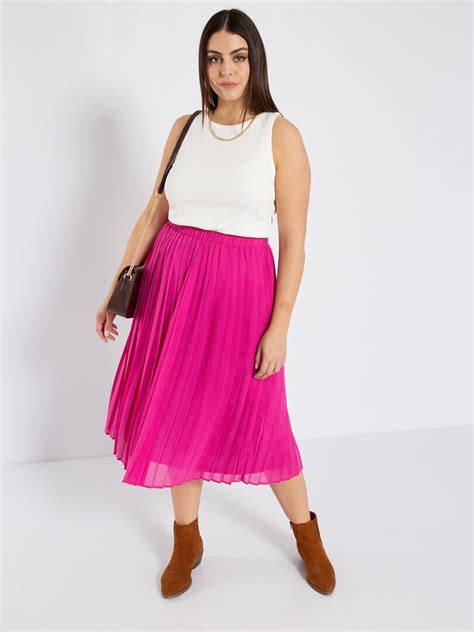 Jupe Midi Plissée Fuchsia Kiabi 11 00€