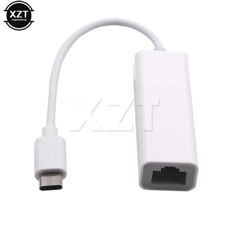 Adaptador Ethernet Usb Tipo C A Tarjeta De Red Rj45 Cable Lan De 10100mbps Para Macbook Pro