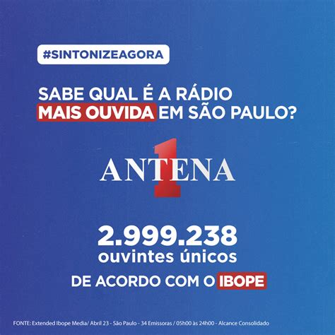 Antena A R Dio Mais Ouvida De S O Paulo Aponta Ibope