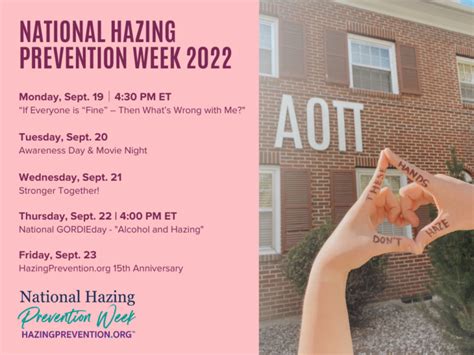 National Hazing Prevention Week 2022 Alpha Omicron Pi