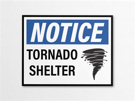 Printable Notice Tornado Shelter Sign In Us Letter And A4 Sizes Instant Download Png Pdf Etsy