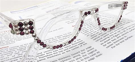 Half Moon Bling Reading Glasses For Woman Adorned W Clear Amethyst