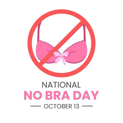 Premium Vector Vector Graphic Of National No Bra Day With Pink Bra And Ribbon On Red Cross