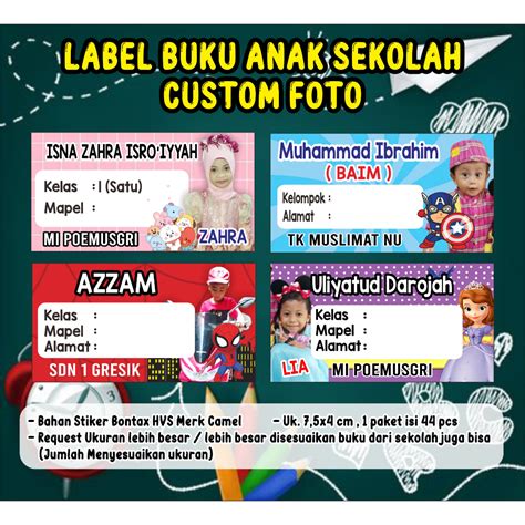 Jual Stiker Buku Label Buku Anak Sekolah Shopee Indonesia