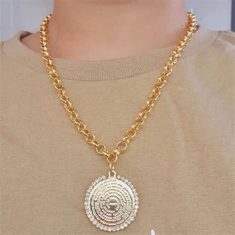 Colar Elos Folheado A Ouro 18K Oração Do Pai Nosso Chérie Bijoux