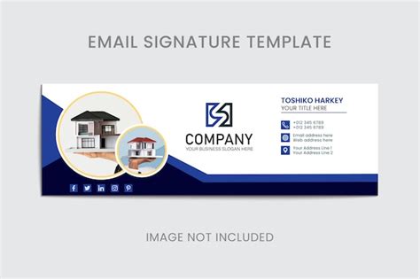 Premium Vector Modern Real Estate Email Signature Design Template