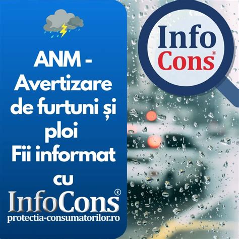 ANM Avertizare de furtuni și ploi Fii informat cu InfoCons InfoCons