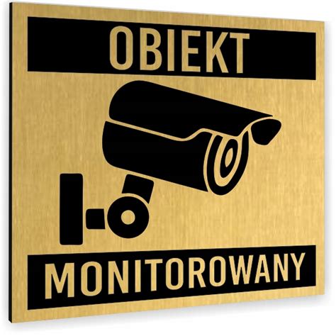 Tabliczka Obiekt Monitorowany Tablica Nierdzewna Piktogram Aluminium