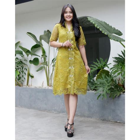 Jual Terbaru Dress Brukat Kondangan Fania Dres Brukat Natal Dres