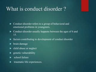 Conduct Disorder Lecture Pptx