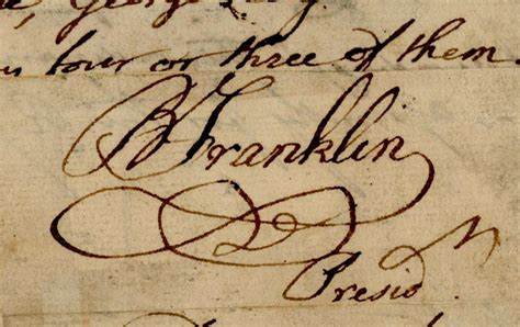 Declaration Signer Benjamin Franklin Bold Signature On Ads