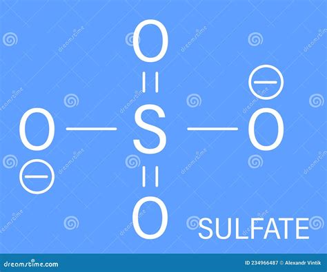 Skeletal Formula Of Sulfate Anion Molecule Chemical Structure Stock