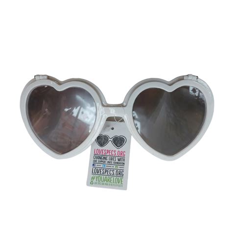 Heart Shape Diffraction Sunglasses White Love Specs