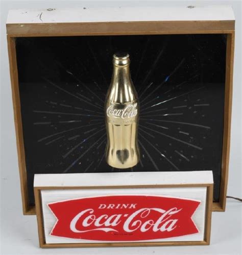 Coca Cola Clock Pam Lightup Fishtail Square Gold Value Price Guide