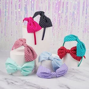 Hot Pink Polka Dot Headband And Bow Hair Clip Gift Box Set Etsy UK