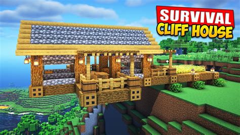 Minecraft How To Build A Suspended Survival Cliff House Tutorial