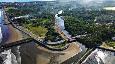 Beautiful Panoramic Aerial View Of Pangandaran Beach Stock