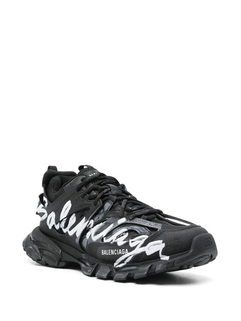 Balenciaga Track Signature Sneakers Black Farfetch Uk